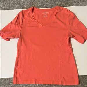 Chico's Bright Coral Short Sleeve Tee